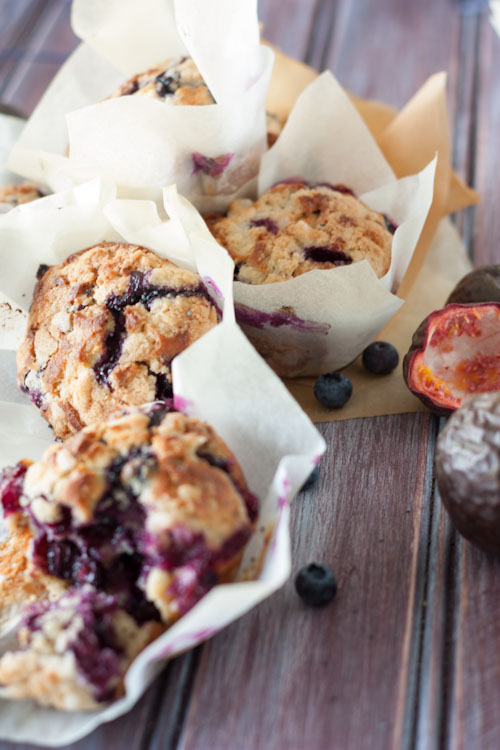 muffins myrtilles, pavot et fruits de la passion3